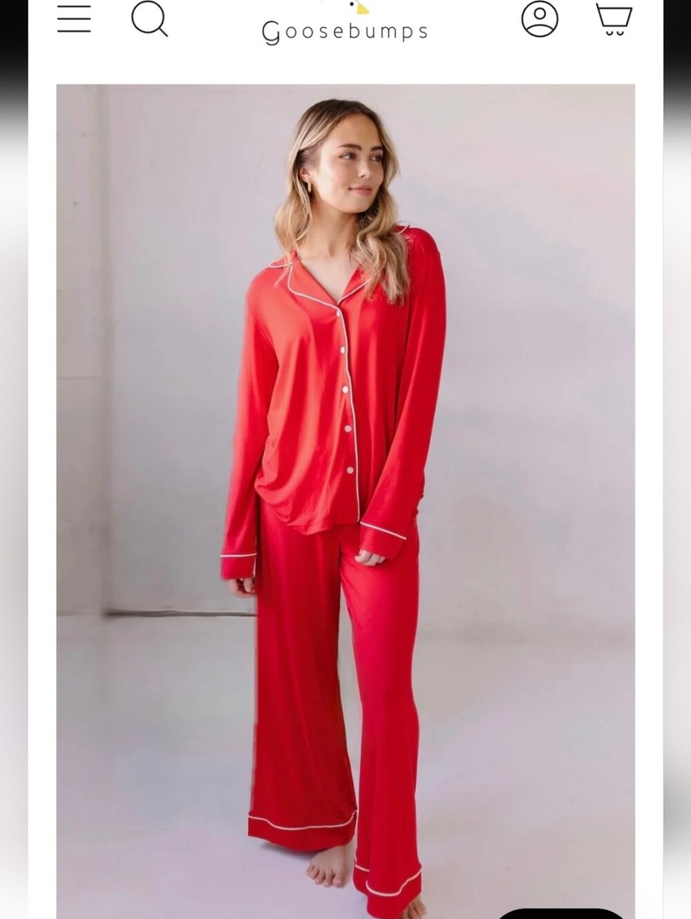 Goosebums Women’s Classic Red Long-Sleeve Pajama Set Sz S